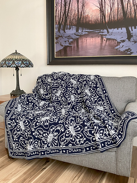 Einstein Floral-Tiled Afghan