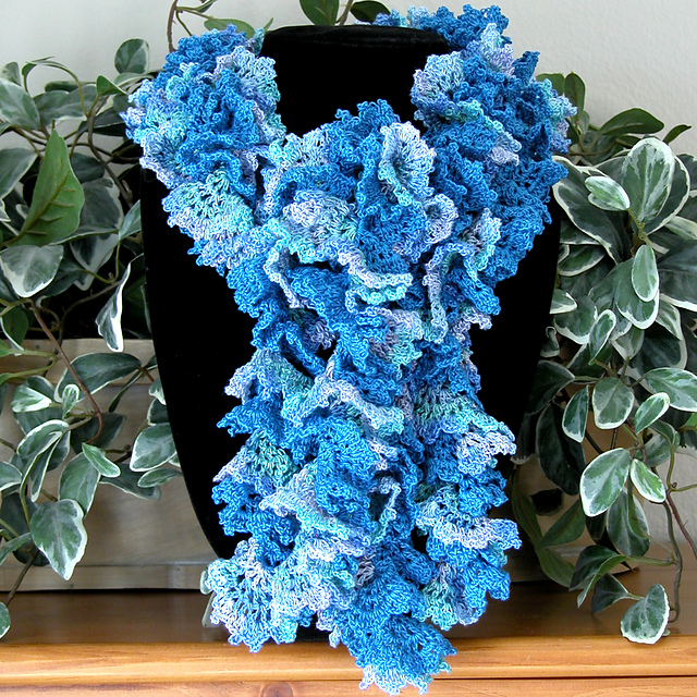 Ombre Swirls Ruffle Scarf