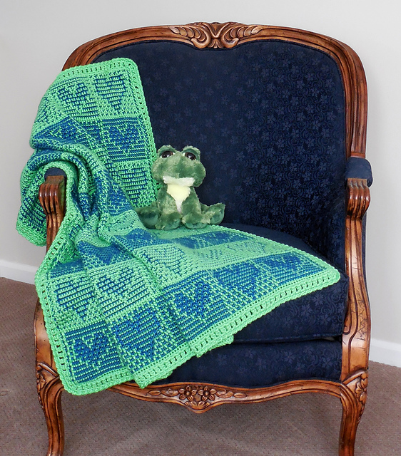 Neon Hearts Reversible Afghan