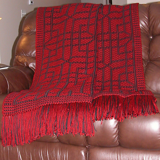 Chinese Lattice Reversible Afghan
