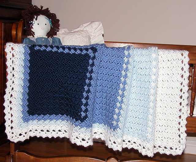 Ravelry Blue Diamond Baby Afghan pattern by Kathryn A. Clark