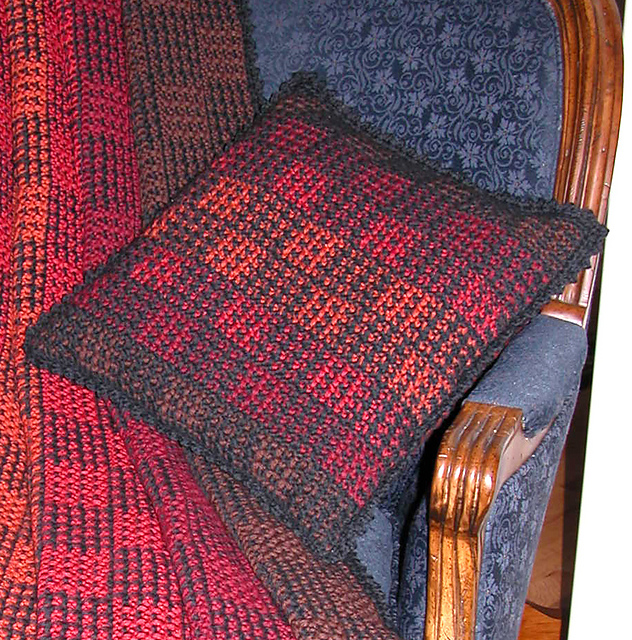 Fiery Plaid Pillow