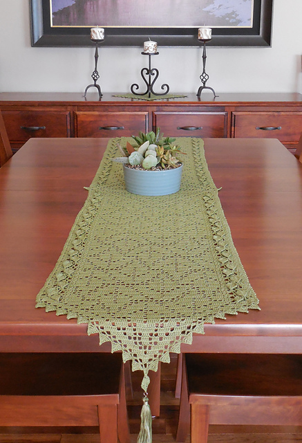 Collage of Leaves Long Table Runner