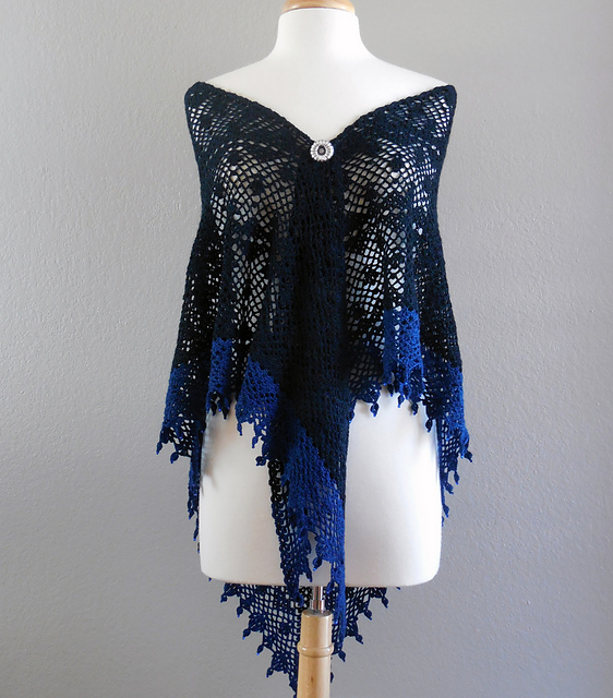 Ocean Breeze Two-Tone Shawl