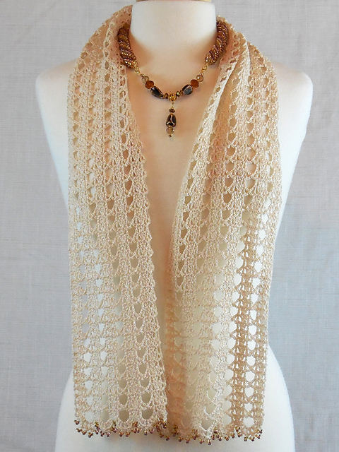 Ecru Beaded Bliss Scarf