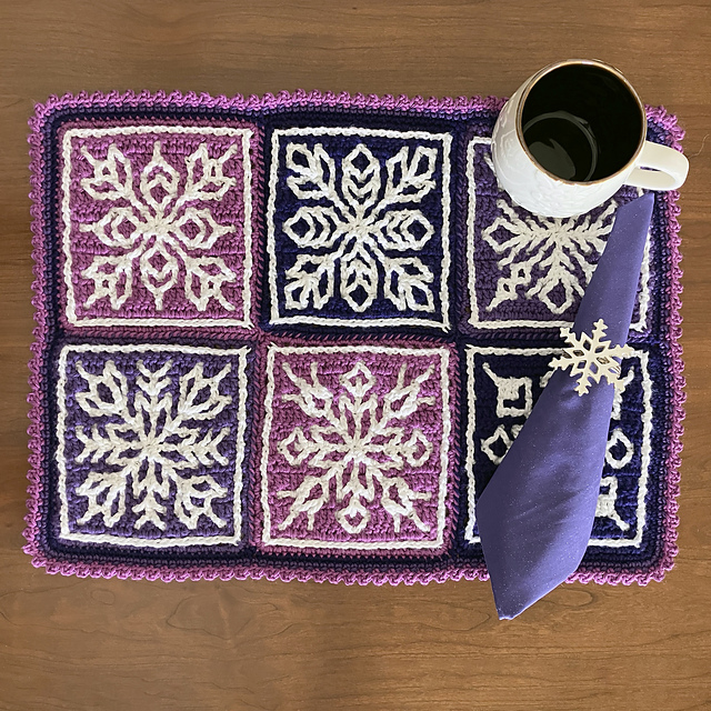 Ravelry Everything Snowflakes Placemat pattern by Kathryn A. Clark
