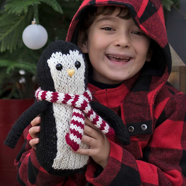 Flat Knit Plush Penguin