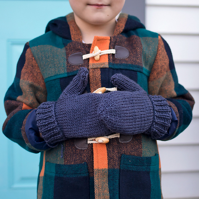 Flat Knit Kid Mittens