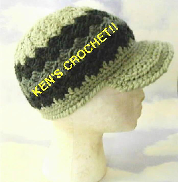Ravelry: Slanted Shell Stitch Brimmed Cap pattern by Ken Jones-CrochetGuy