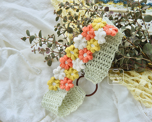 Small flower wreath wolf あみぐるみハンドメイド オオカミ 小さなリース 折り紙可愛い花のミニリース／OrigamiSmall Flower Wreath