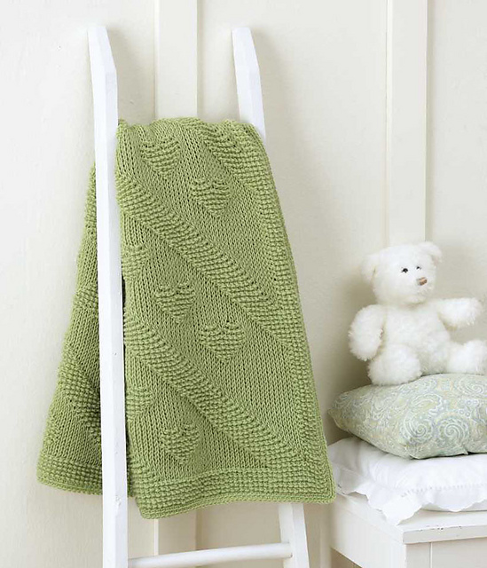 Diagonal Hearts Crib Cover