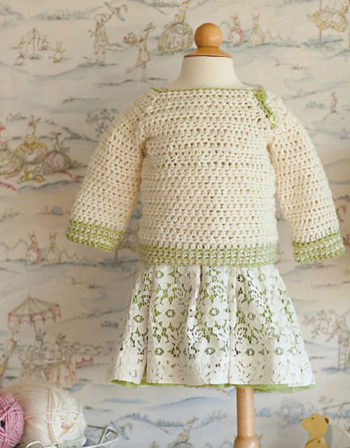 Ivory With Green Pullover