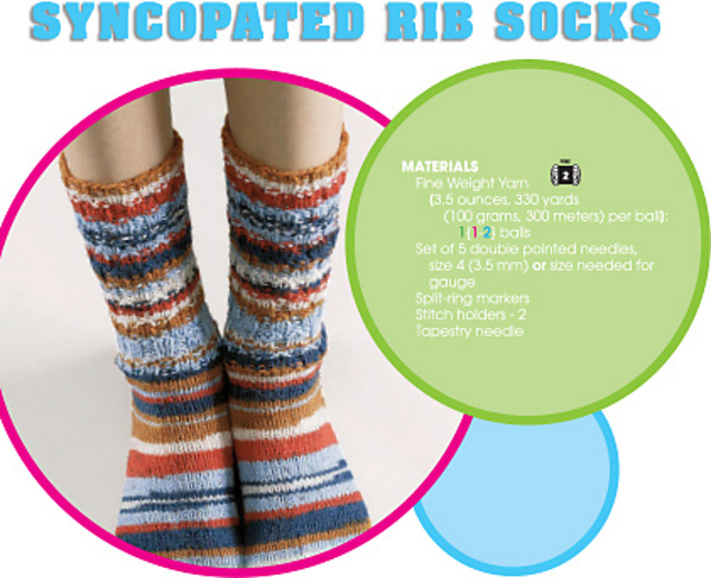 Syncopated Rib Socks