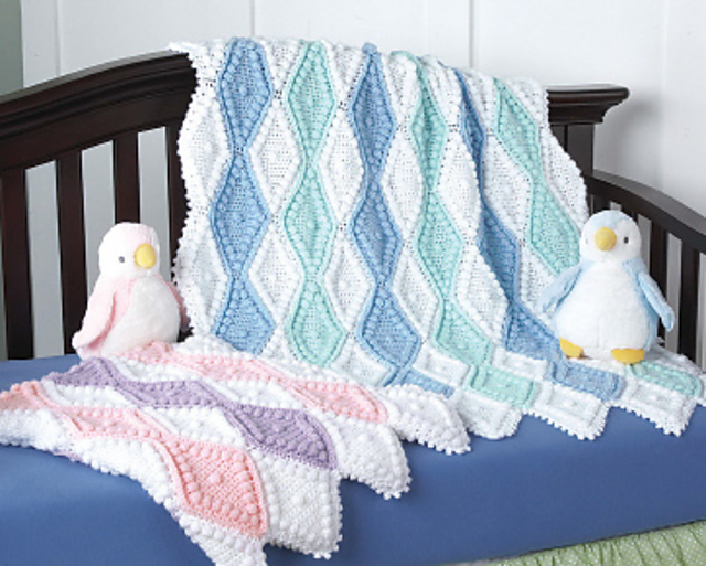 Ravelry Baby Diamonds Blanket pattern by Mary Maxim