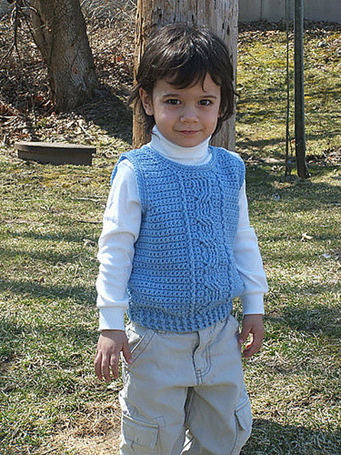 Childs Cable Pullover Vest