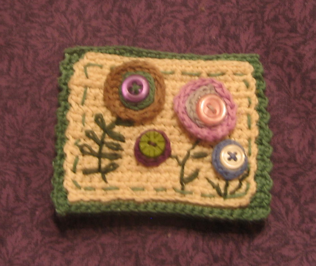 Button Flowers Pin