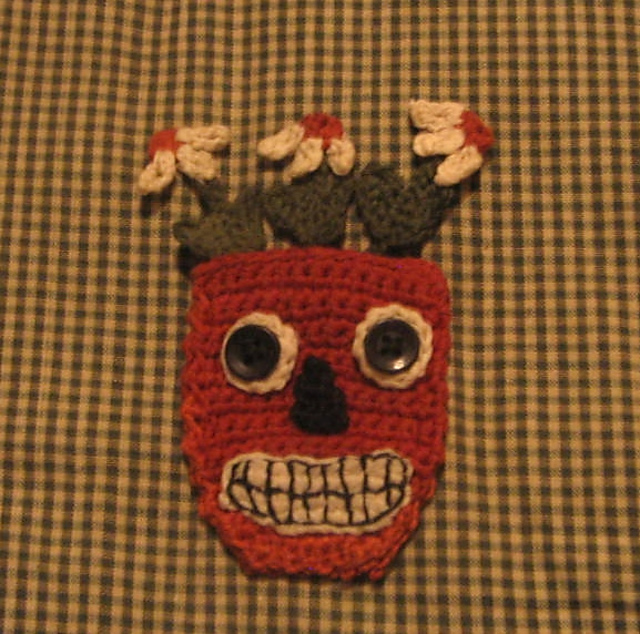 Jack-O-Lantern Flowerpot Pin