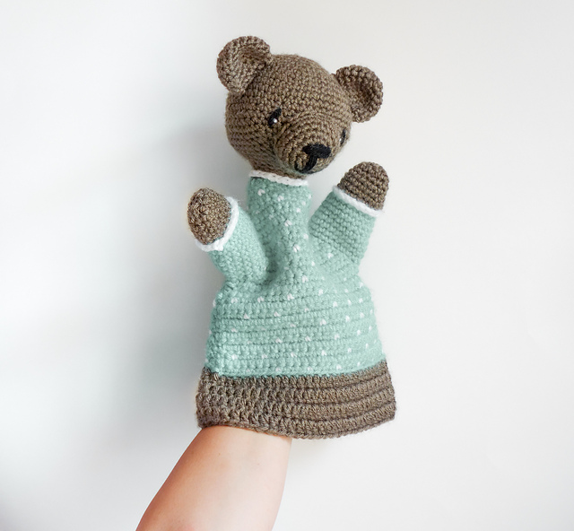 Bear crochet puppet