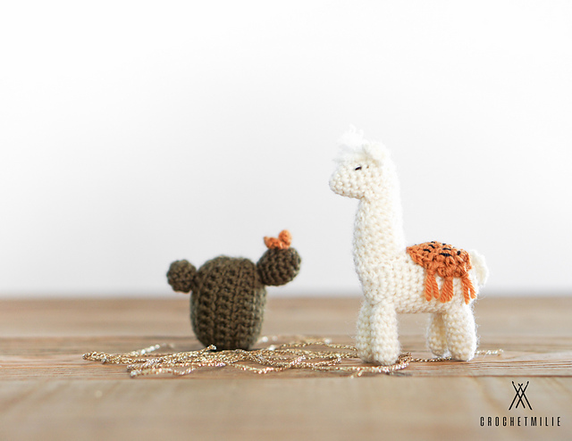 Llama and cactus