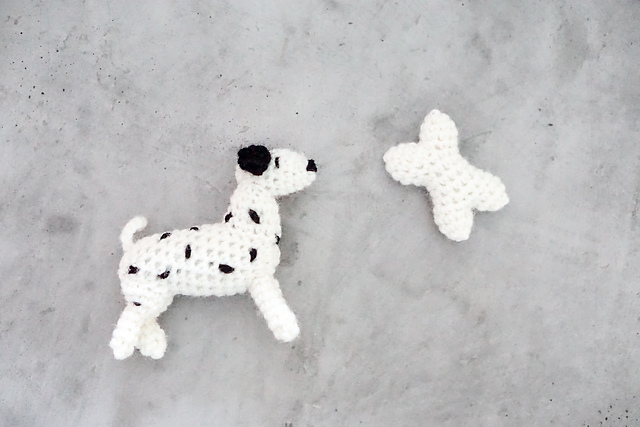 The dalmatian and his bone