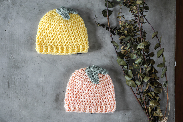 Lemon & Peach baby hat
