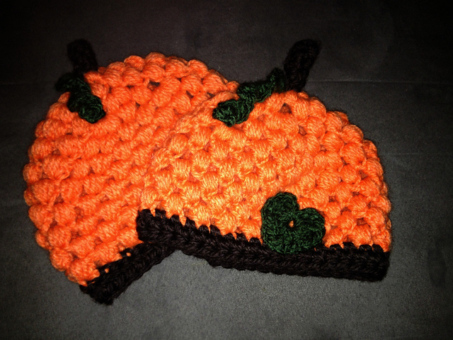 Puff Stitch Pumpkin Hat