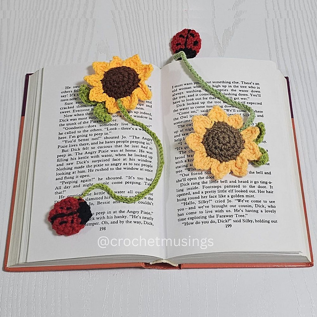 Sunflower Ladybug Bookmark