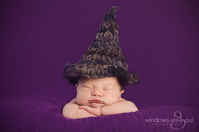 Handspun thick and thin witchy hat