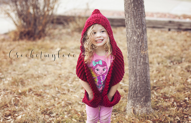 Knit Hoodie Pocket Scarf