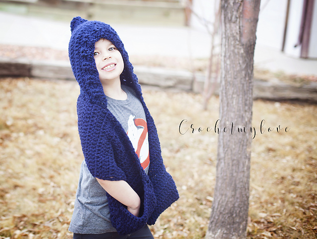 Crochet Hoodie Pocket Scarf