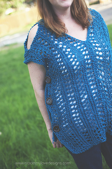 Convertible knit cold shoulder poncho