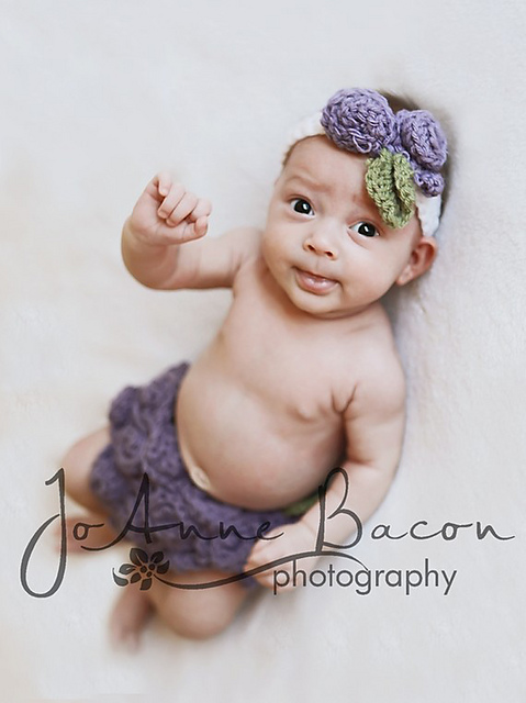 Rosebud diaper cover headband set