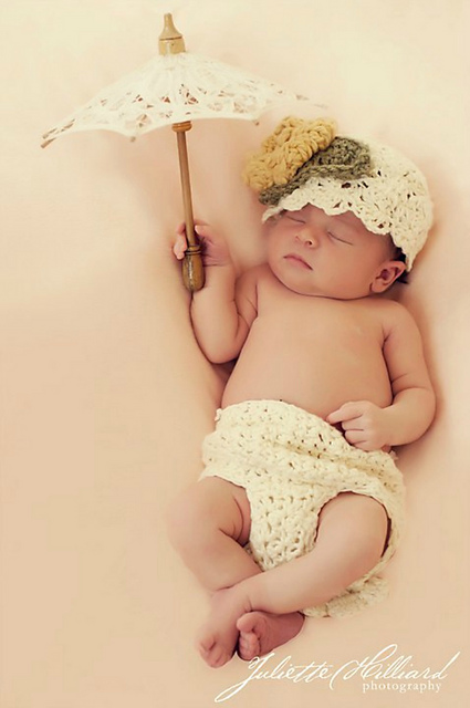 Vintage Diaper cover and hat - 3 sizes