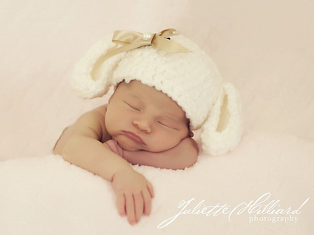 lamb or bunny easter beanie