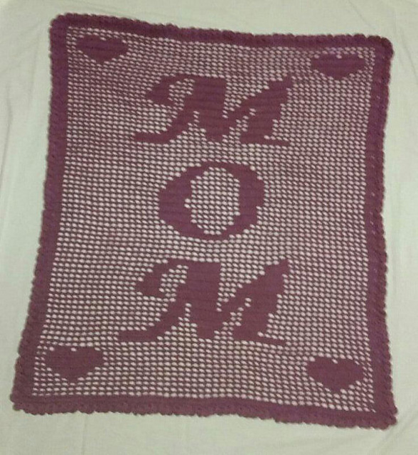 Filet Crochet "Mom" Lapghan