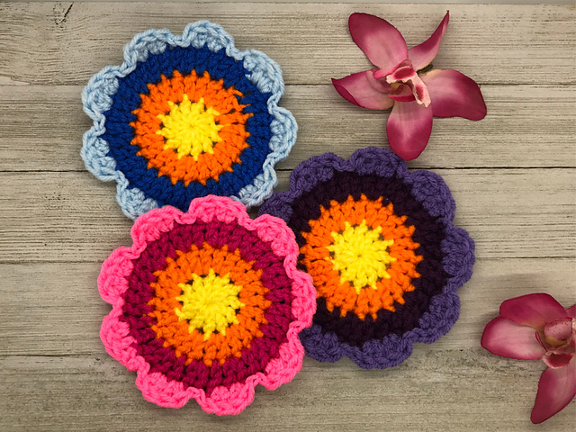 Cheerful Flower Coasters