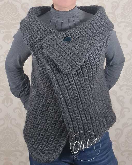 crochet sleeveless vest in one piece