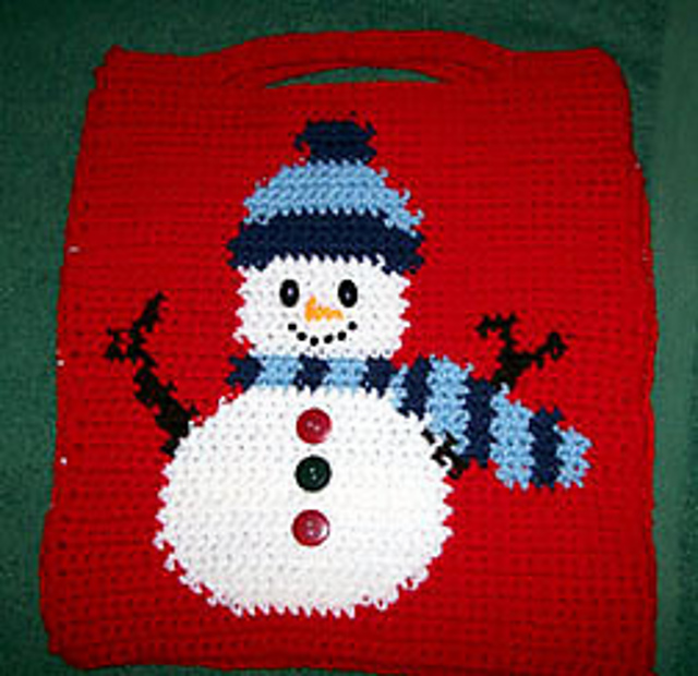 Smiling Snowman Gift Tote