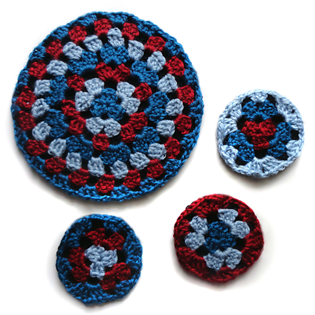 Round Granny Coaster and Trivet Set