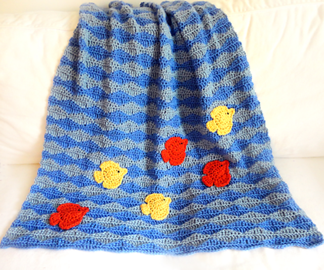 Fish in Ocean Afghan