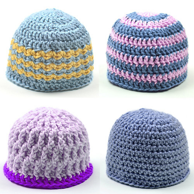 4 Unisex Baby Hats