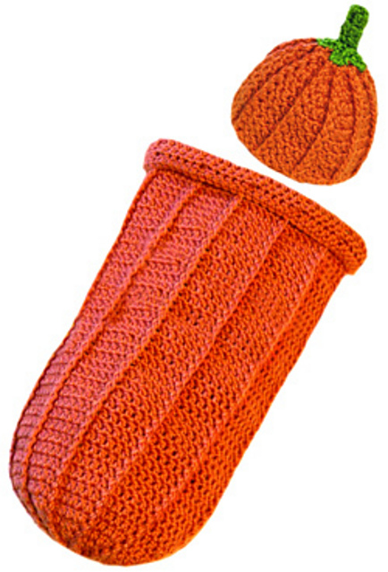 Pumpkin Baby Cocoon with Hat