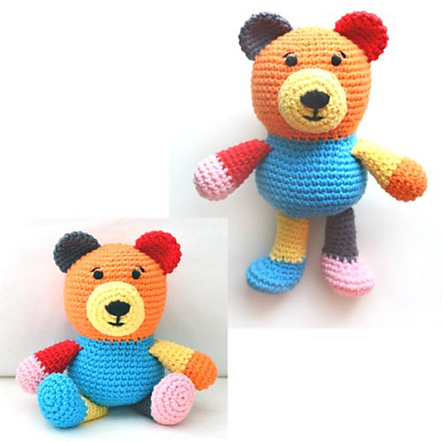 Scrap Yarn Teddy Bear
