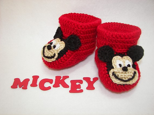 Chaussons Bébé Mickey Mouse Blancs - 100% Coton - Taille Unique - Neuf Avec Emballage