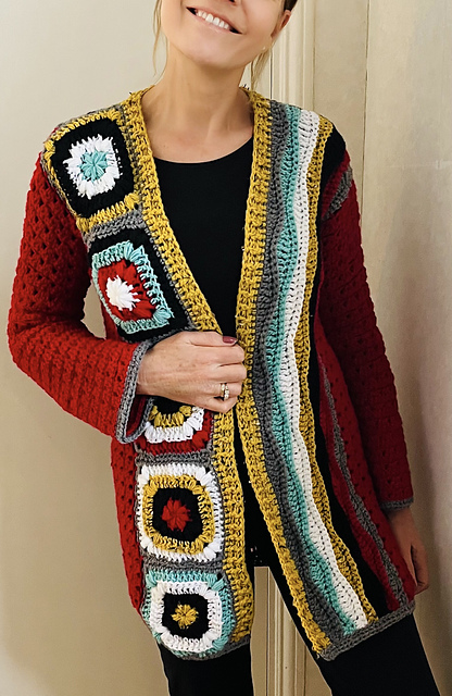 Ravelry: FESTIVE FUSION CARDIGAN pattern by CroJennifer