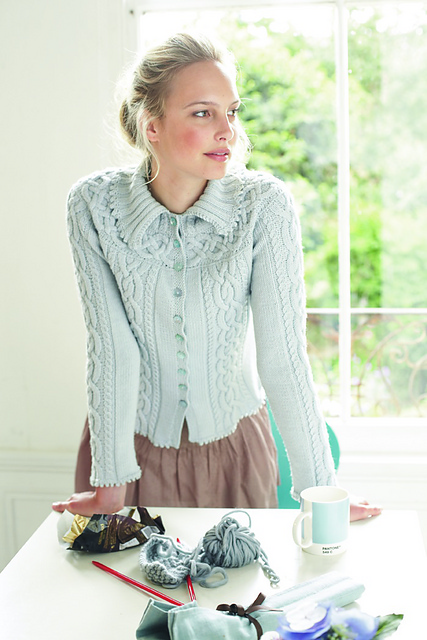 Cable Band Cardigan