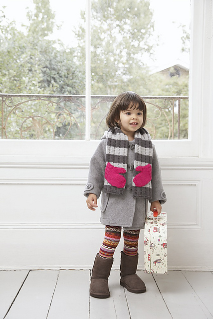 Striped Mitten Scarf