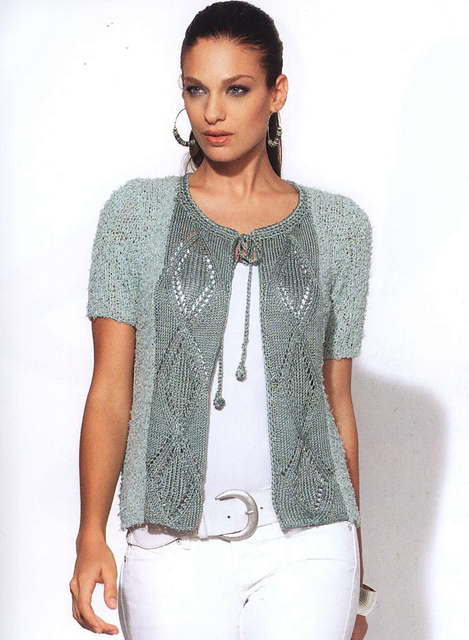 66-05 Lace Panel Cardigan