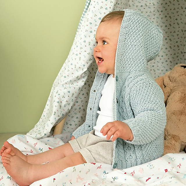 Hooded Cable Cardigan