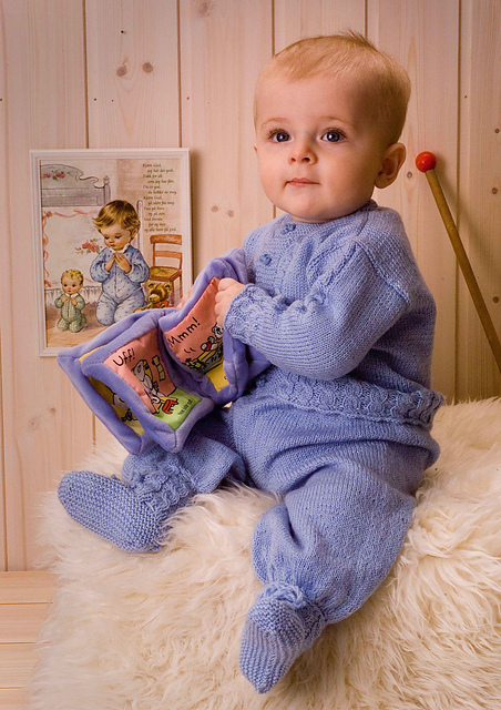 0701-4 Cable Cardigan, Hat and Booties